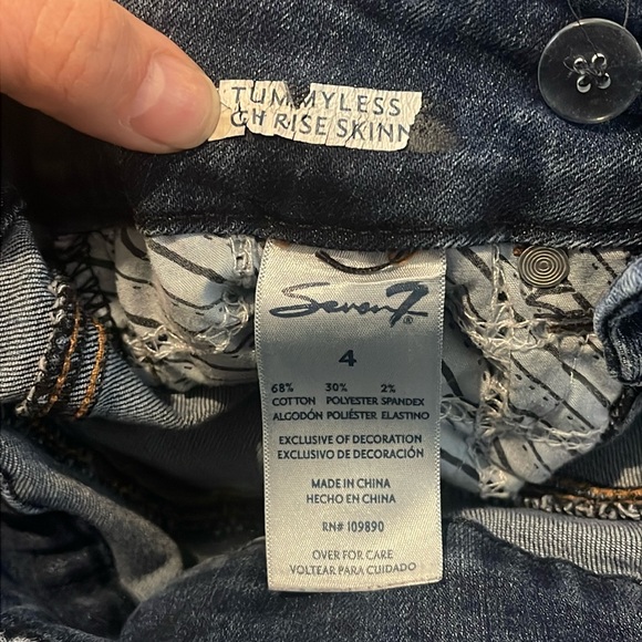 Seven7 Tummyless High Rise Skinny Jeans Size 4 - Picture 2 of 10